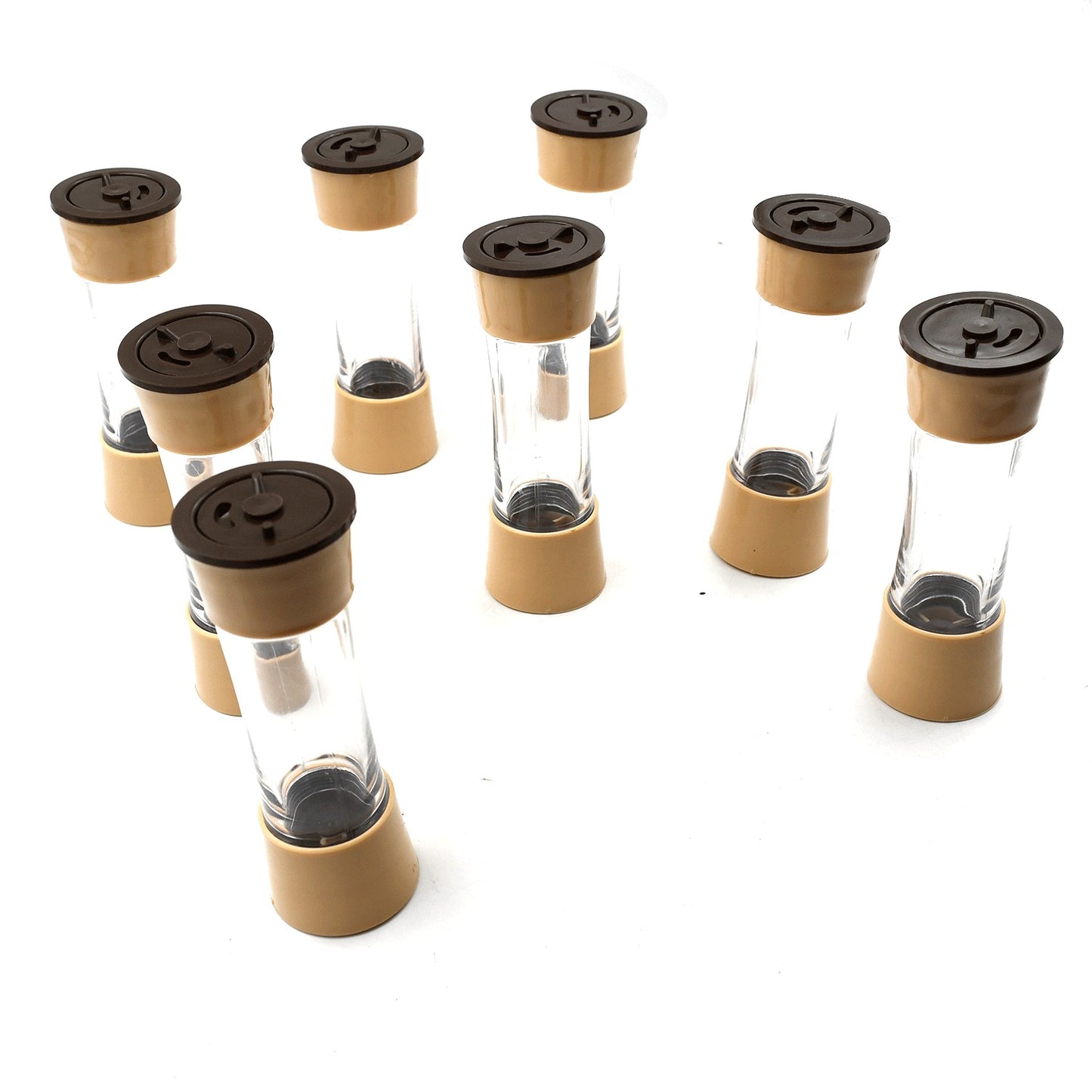 Click Baazar 8 jar condiment holder set with sleek design for organized kitchen storage