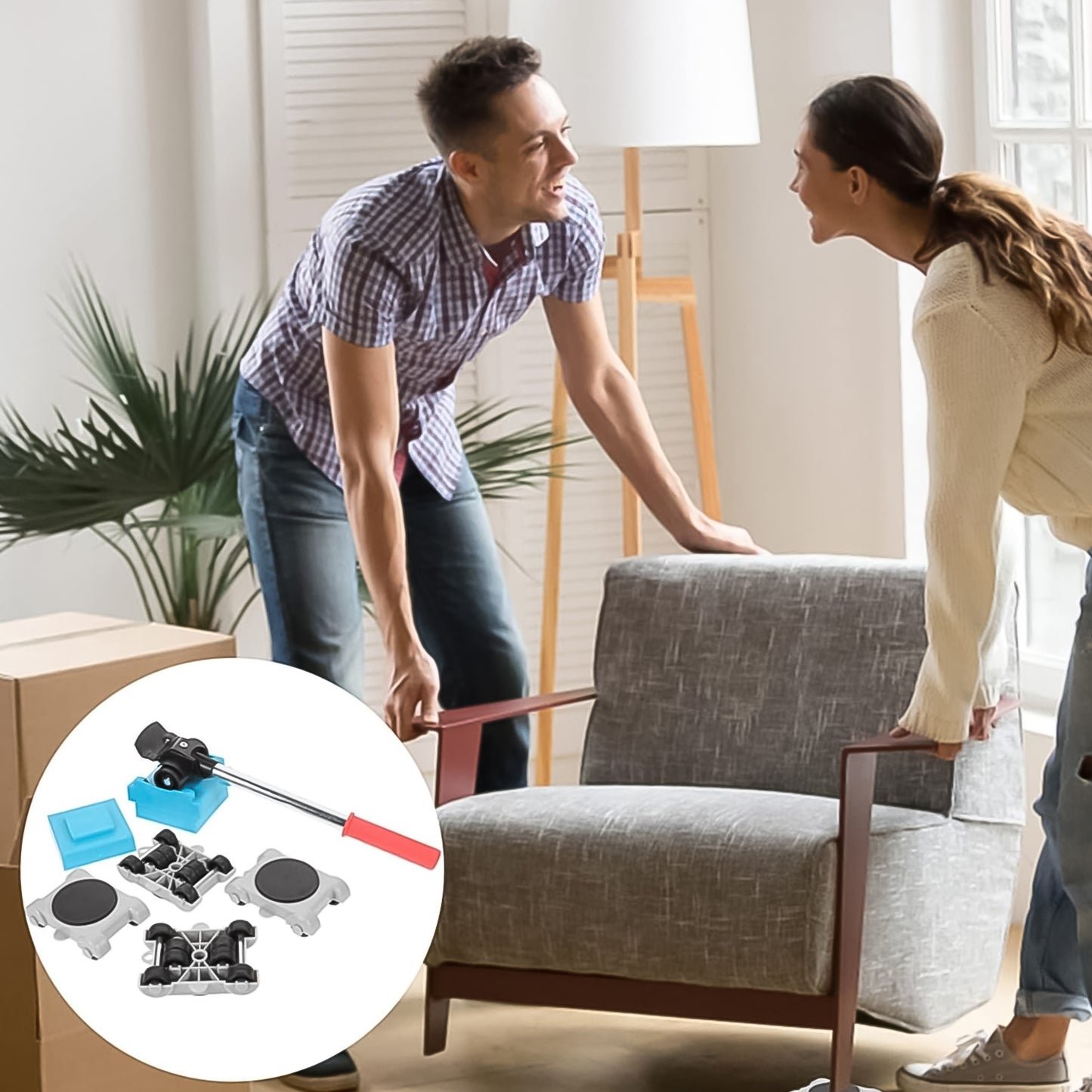 Click Baazar heavy duty furniture lifter with sliders, perfect for moving heavy furniture easily
