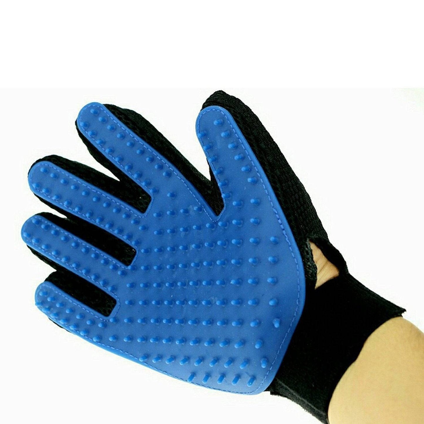 Click Baazar pet hair removal glove in blue, designed for easy grooming and pet hair removal